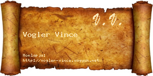 Vogler Vince névjegykártya